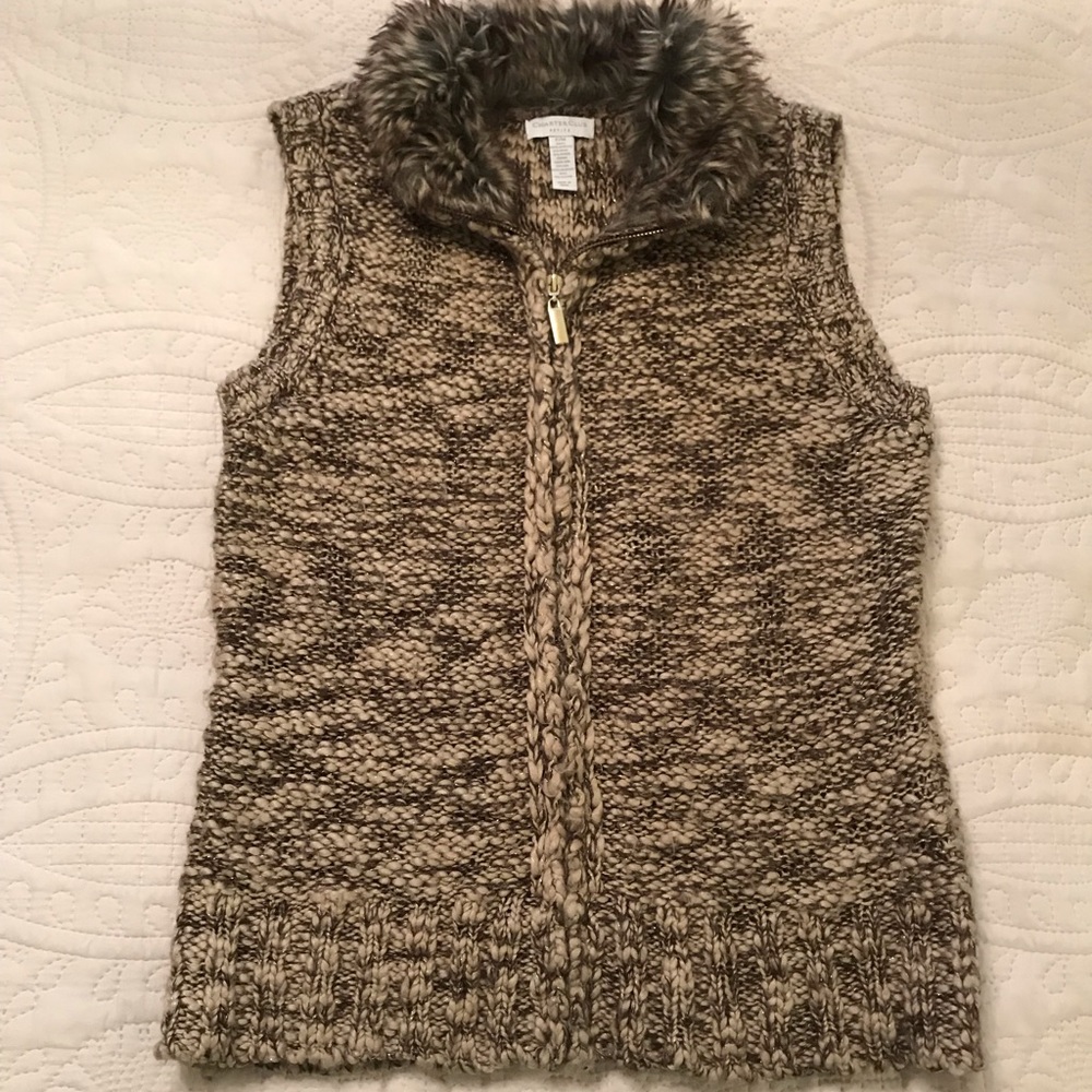 Charter Club knit zip-up vest
